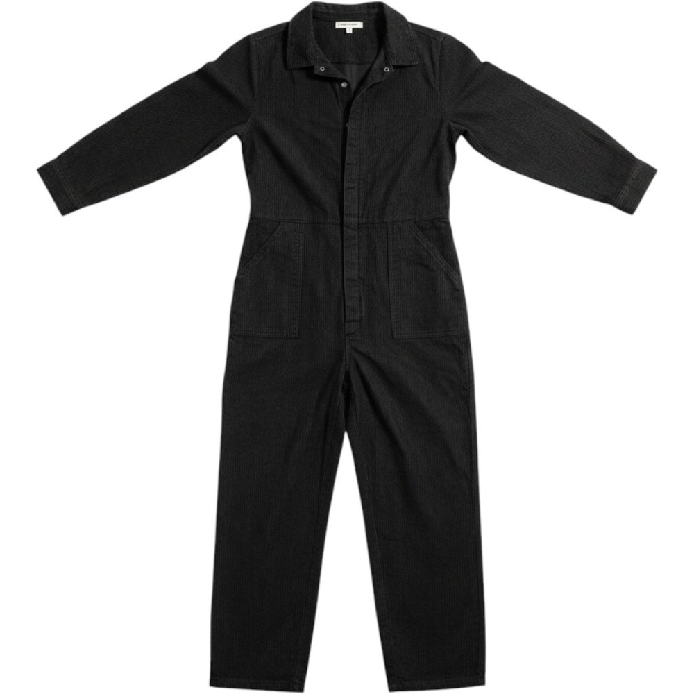 Rylee + Cru Kids Jumpsuit 10-12Y Black Pinstripe Cotton Linen Blend One Piece